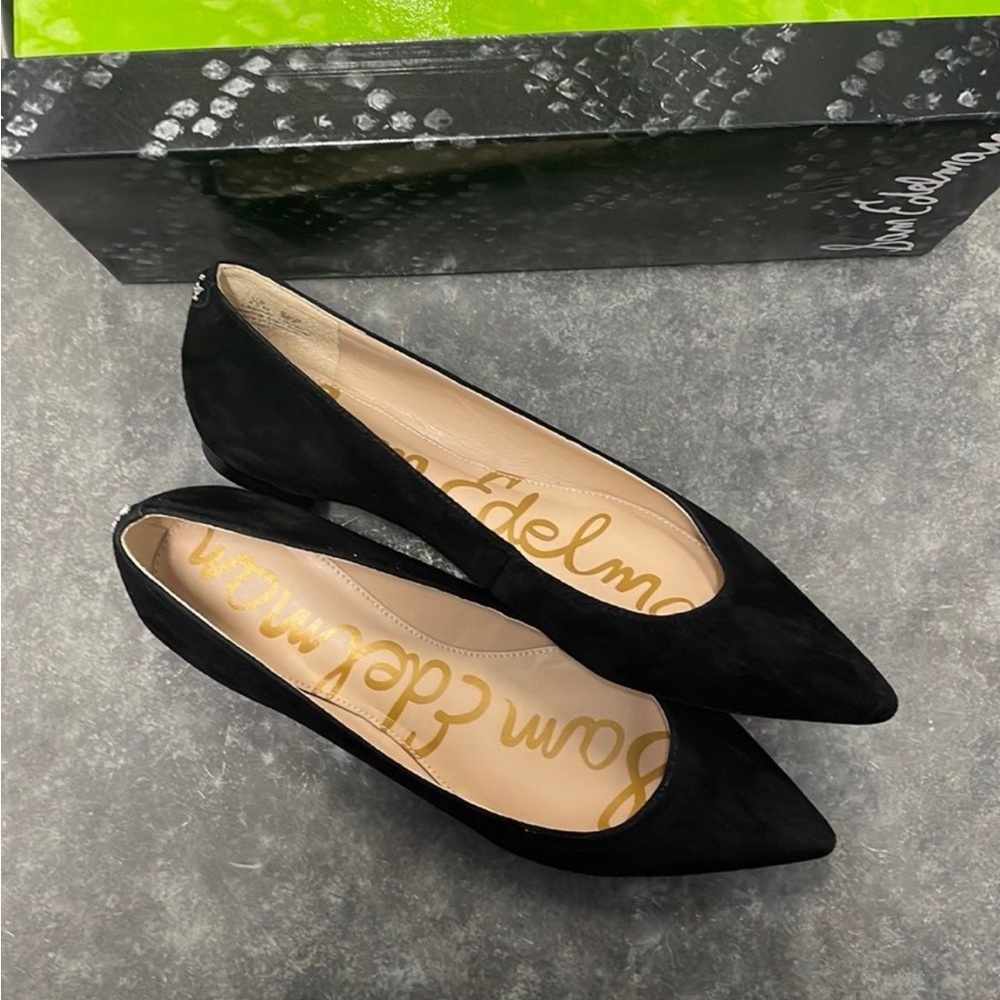 Sam Edelman Sally, black flats suede 8.5 (marked 9)